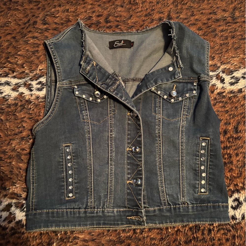 Earl Jeans Blue Denim Vest